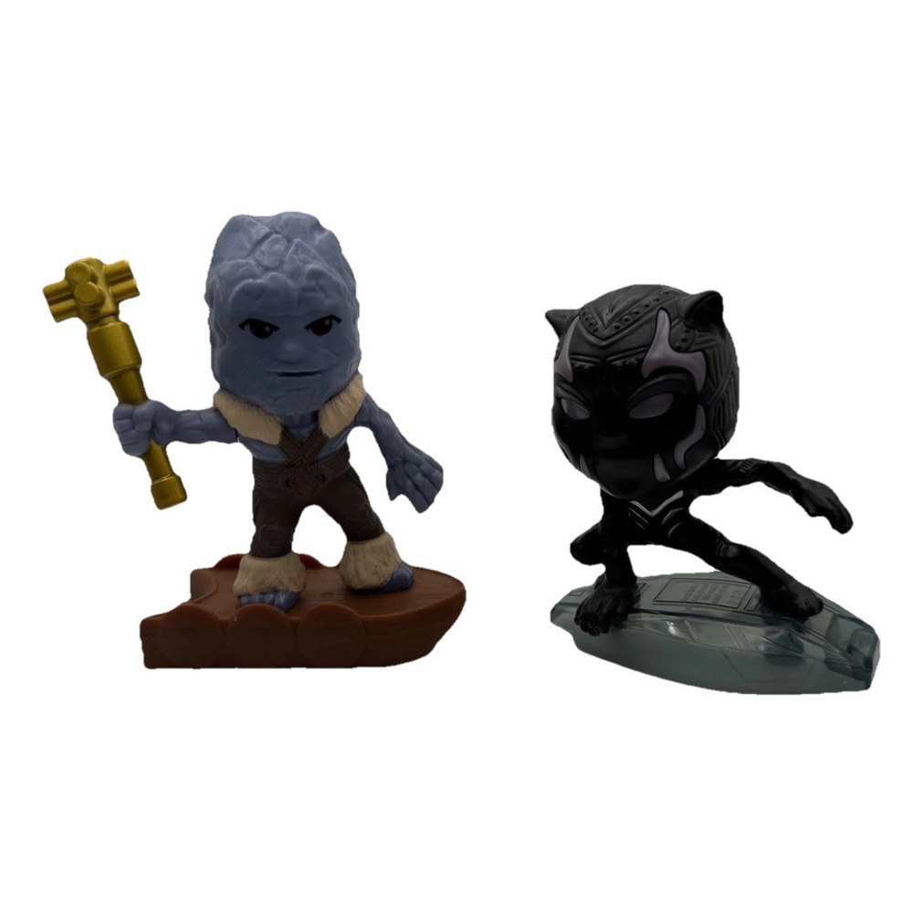 Marvel McDonald's Happy Meal Toys 2022 Black Panther & Korg Figures Lot of 2